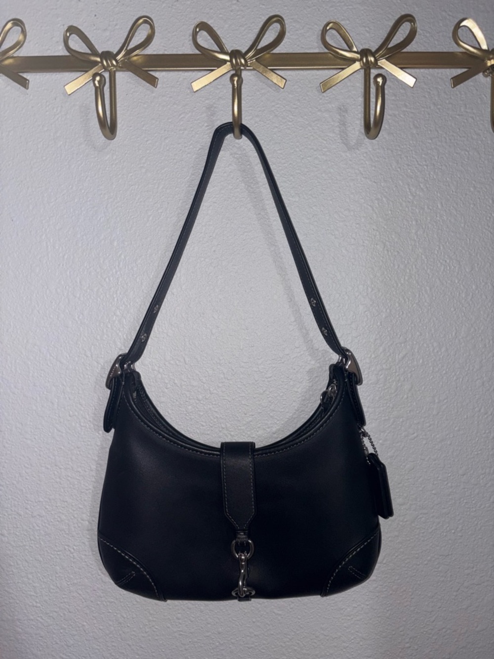 Coach Black Leather Hobo Shoulder Bag